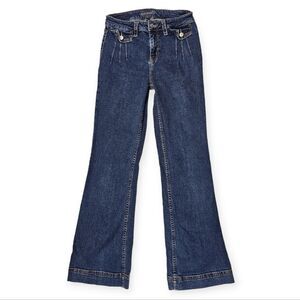 Shyanne Pleated Dark Wash Western Long‎ Bootcut Trouser Jeans Women's Size 30L